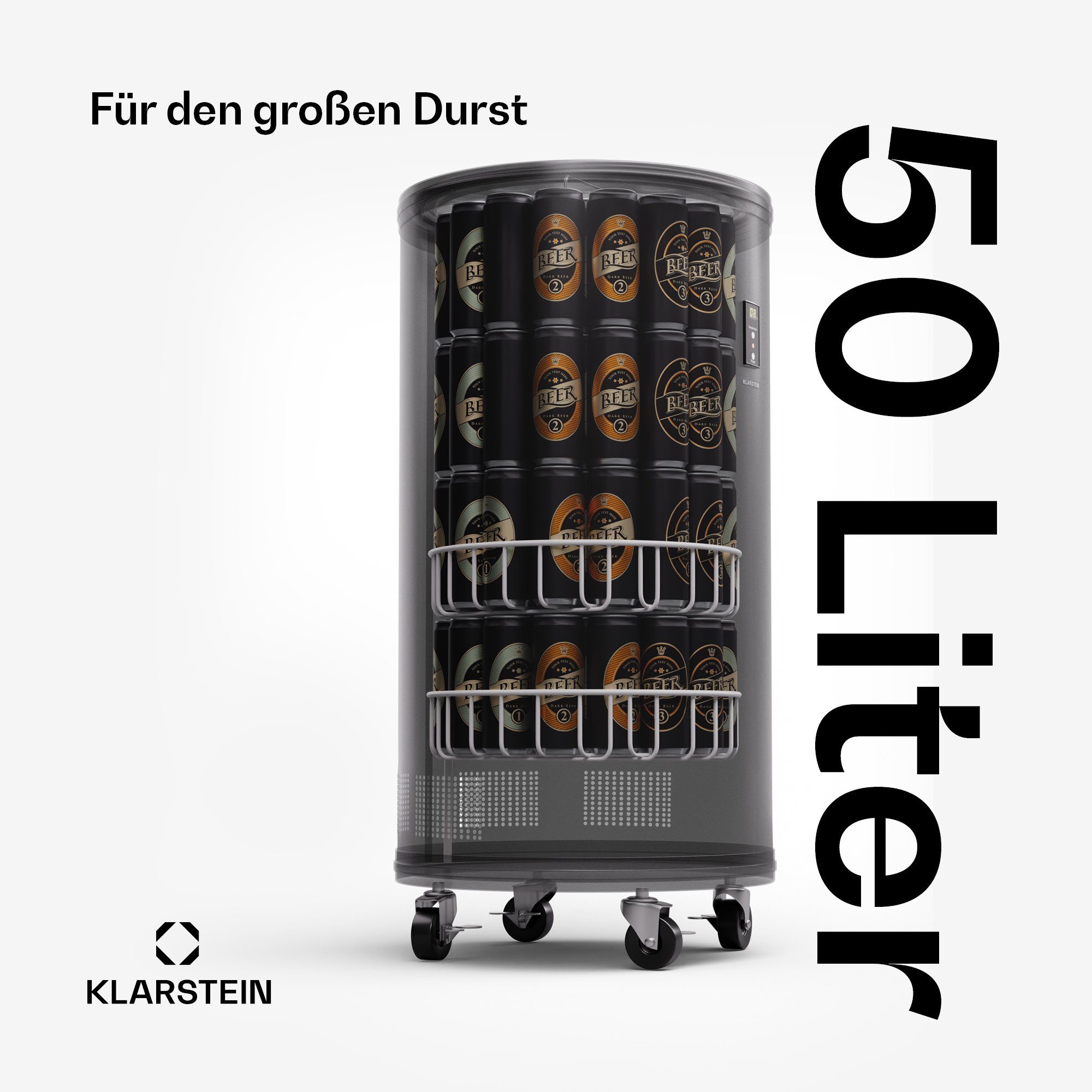 Klarstein Getränkekühlschrank ICE4-MR.-Barbot-50-b 10045459, 82 cm hoch, 43 cm breit, Bier Hausbar Getränkekühlschrank Flaschenkühlschrank