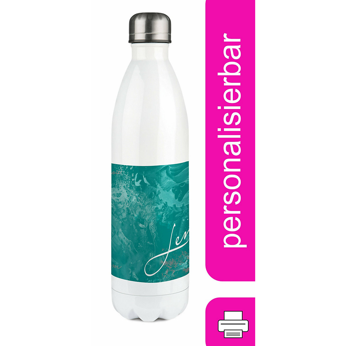 Edelstahl Kinder Thermoflasche / Trinkflasche bunt Traum Farbe petrol Spülmaschinenfest, Auslaufsicher, Bruchfest, Doppelwandig, Für Heißgetränke geeignet, Mit Deckel, Isoliert