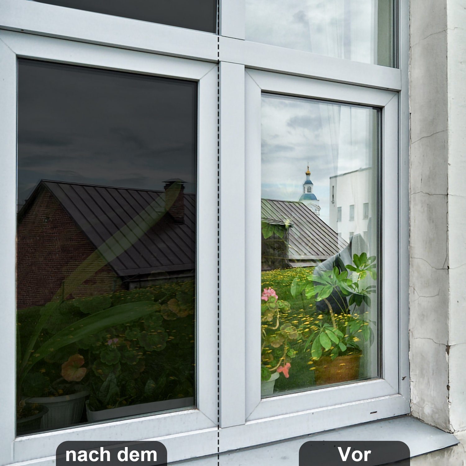 Fensterfolie Sichtschutzfolie Fensterfolie Spiegelfolie Selbstklebender Sonnenschut, Lospitch