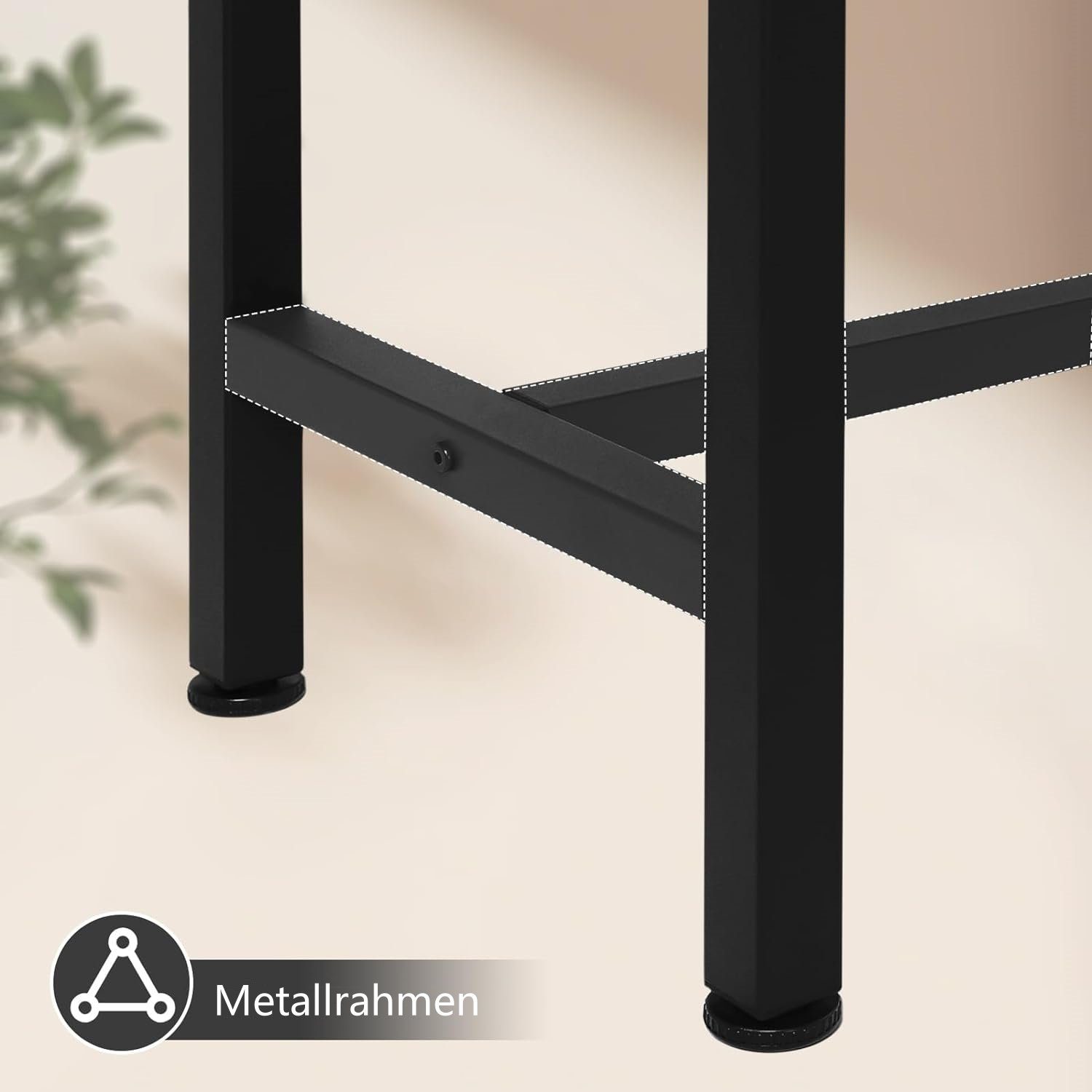 EUGAD Bartisch (1-St), mit Glashalter aus Metallgestell Holzwerkstoff