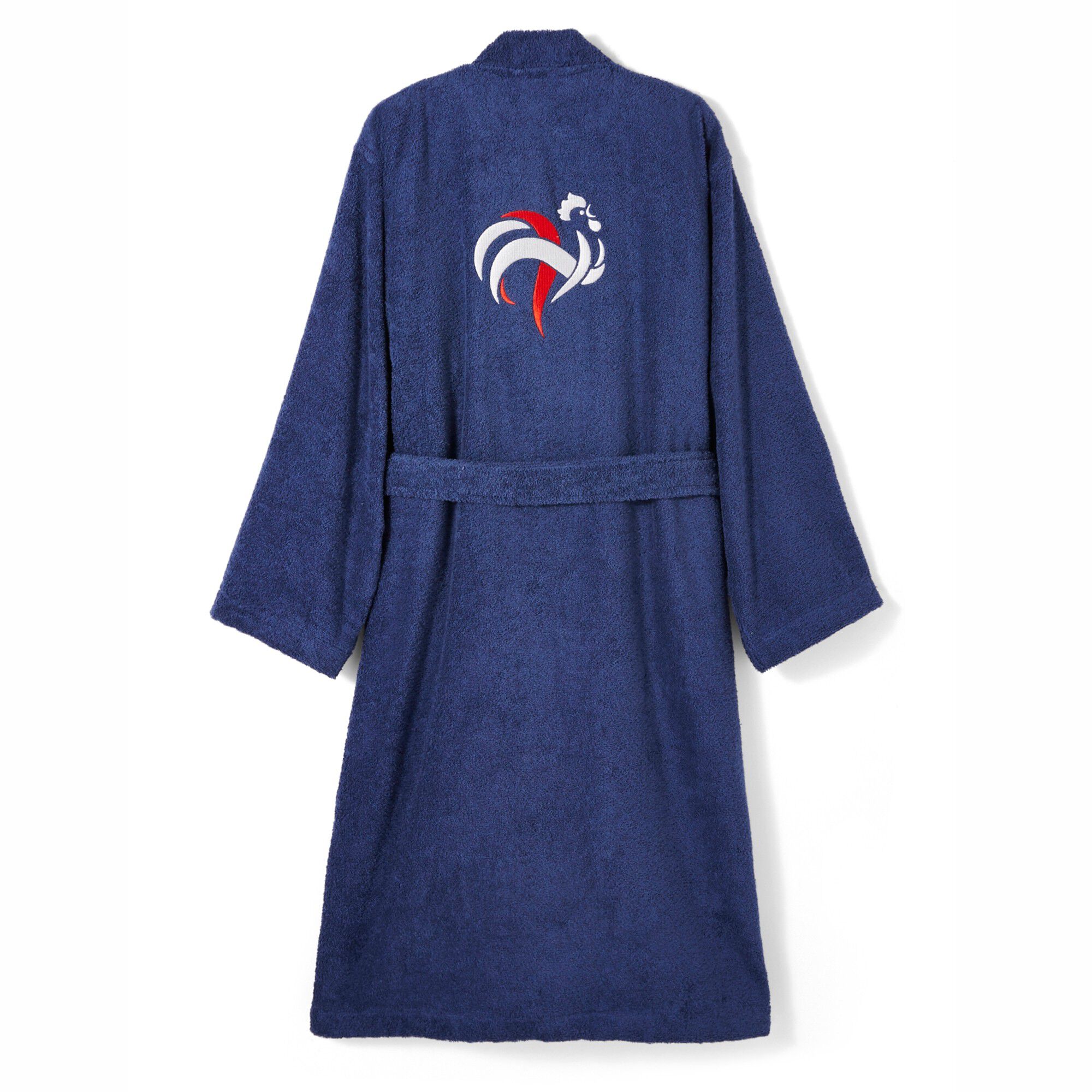 Peignoir de bain adulte FFF col kimono, éponge bouclette