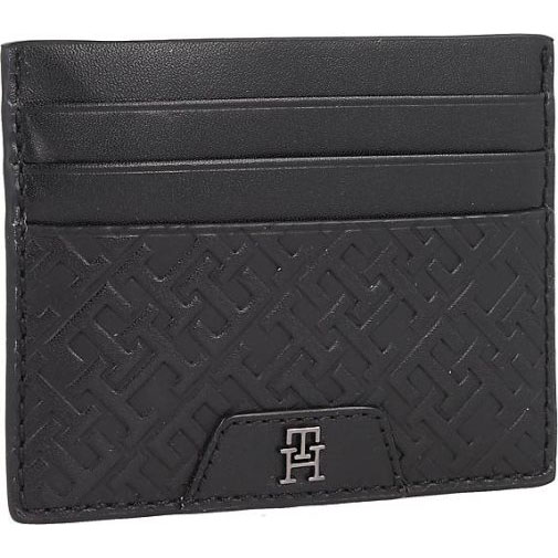 TOMMY HILFIGER TH Monogram Leather Kreditkartenetui Leder 10 cm