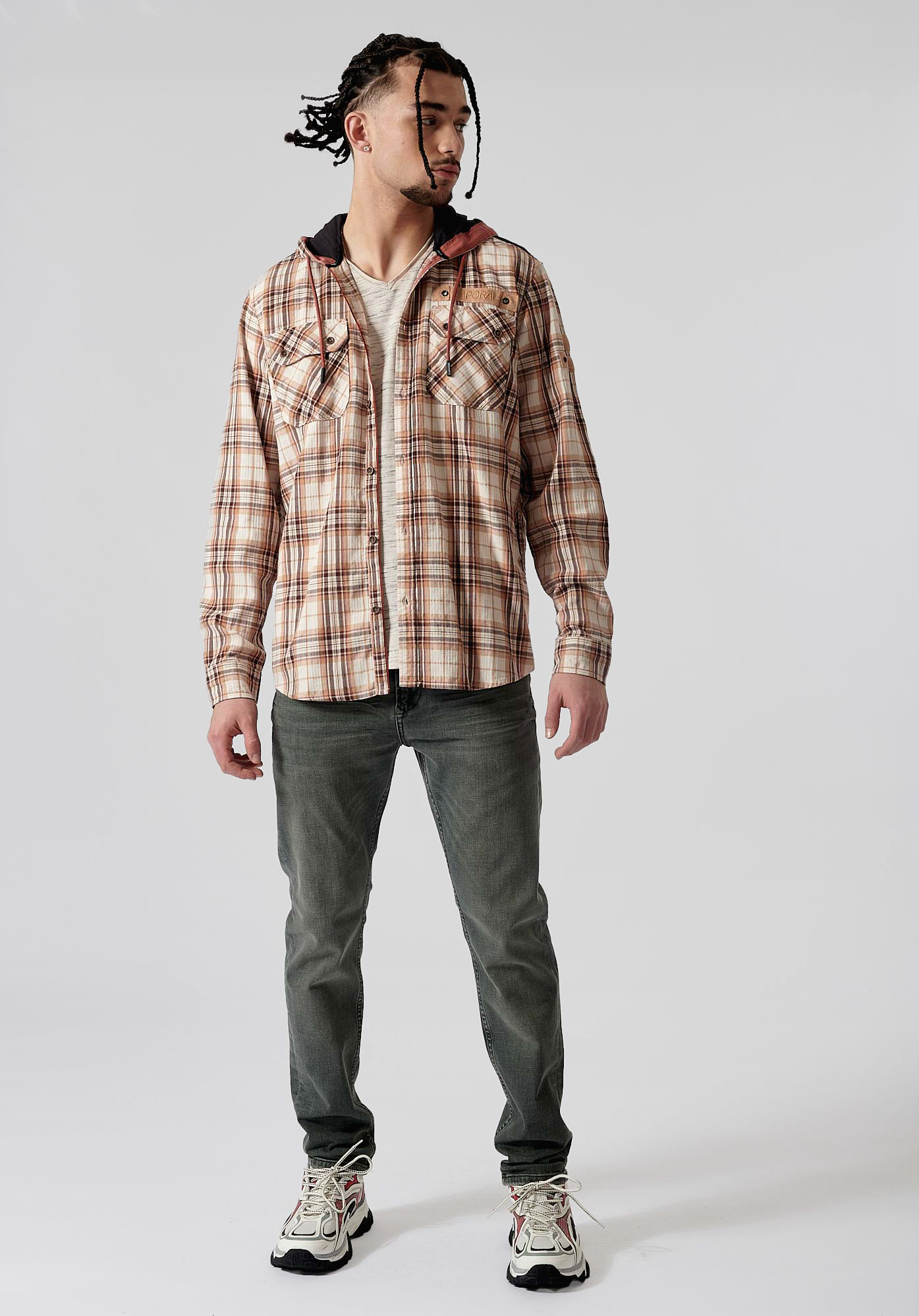 ROOKS  Chemise à carreaux 100% coton homme