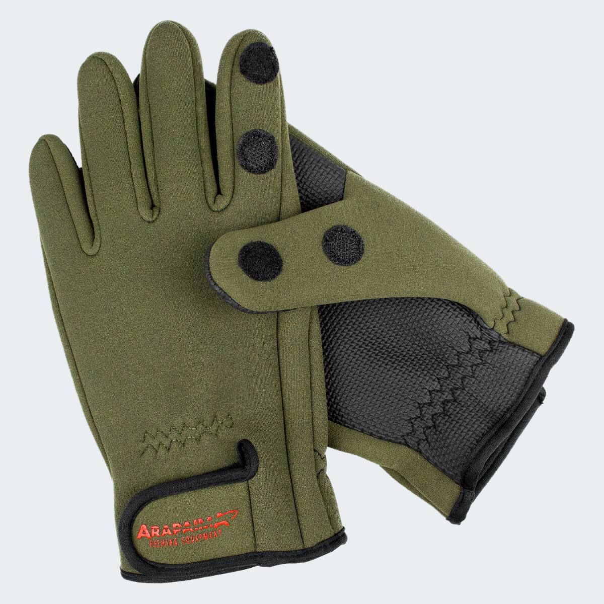 Arapaima Fishing Equipment Oliv Neopren Angelhandschuhe
