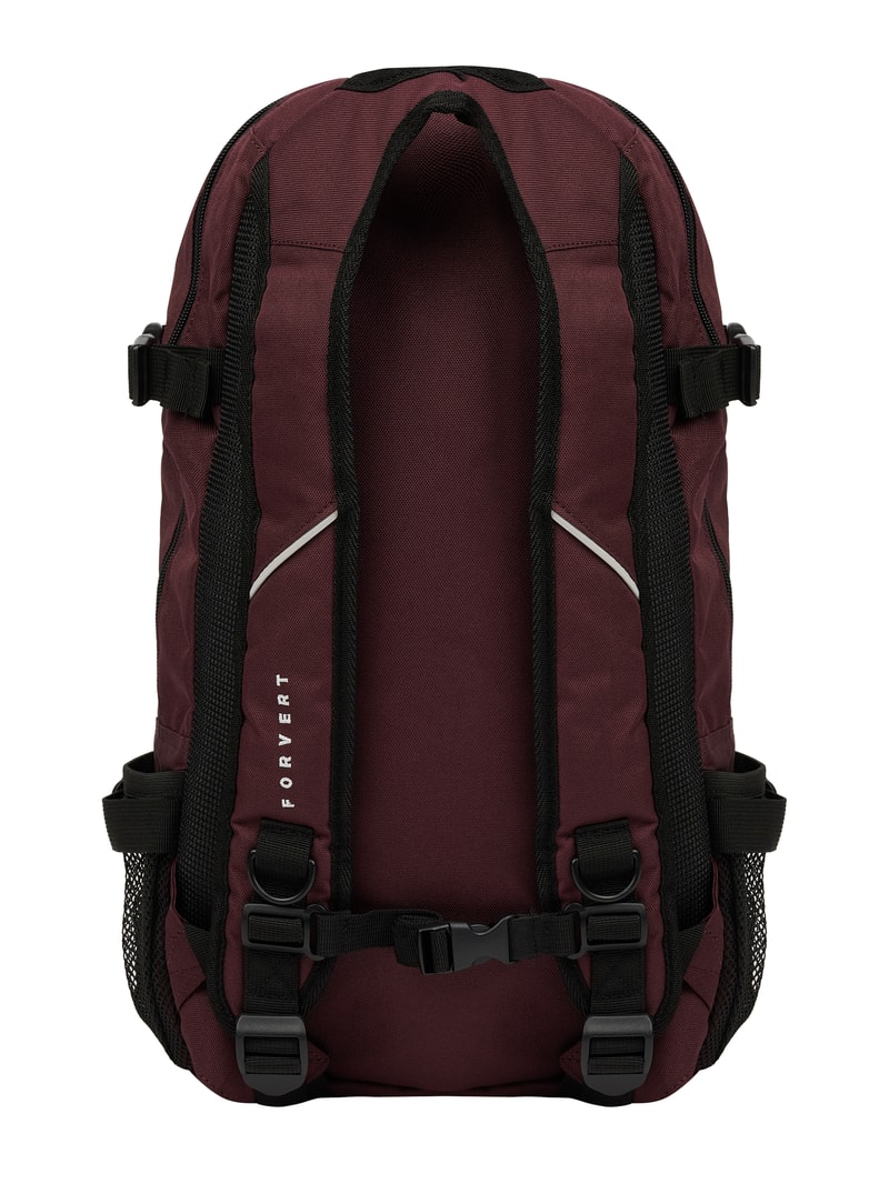 Rucksack mit Label-Details Modell 'LOUIS' in aubergine