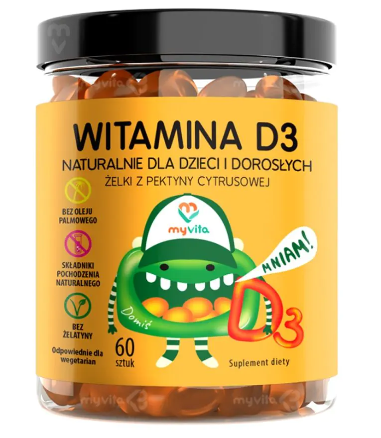 MyVita Βιταμίνη D3 Φυσικές Ζελεδάκια για Παιδιά και Ενήλικες 60 τεμάχια