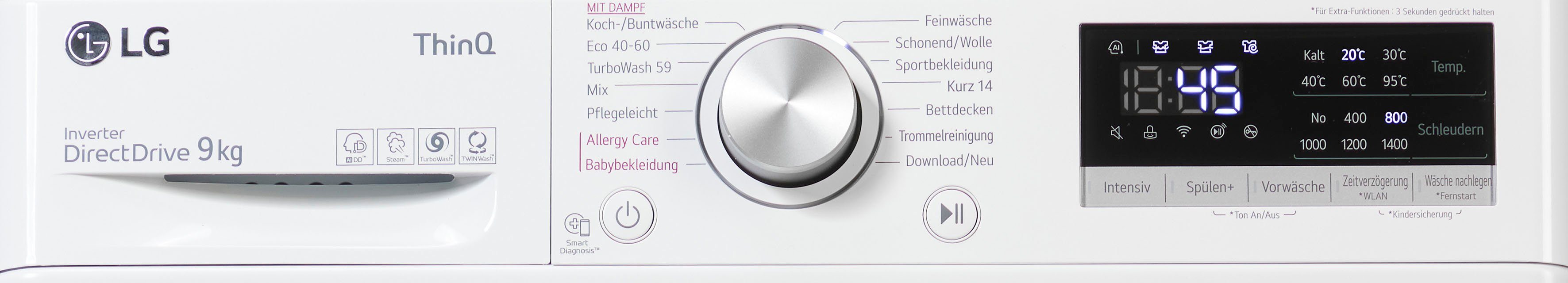 LG Waschmaschine F4WV609S1A, 9 kg, 1400 U/min