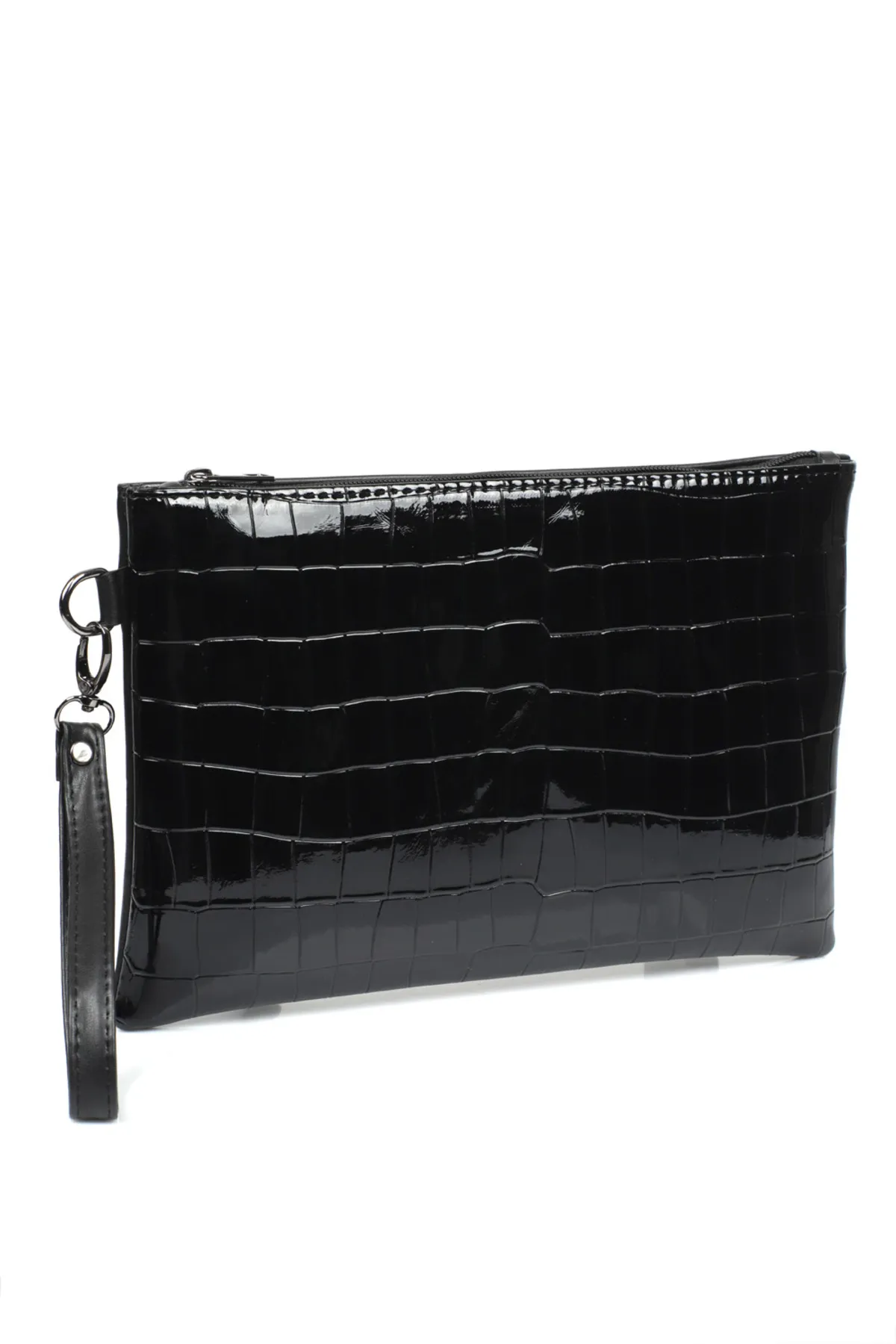 Capone Outfitters  Capone Große schwarze Paris-Damen-Clutch mit Krokodilmuster