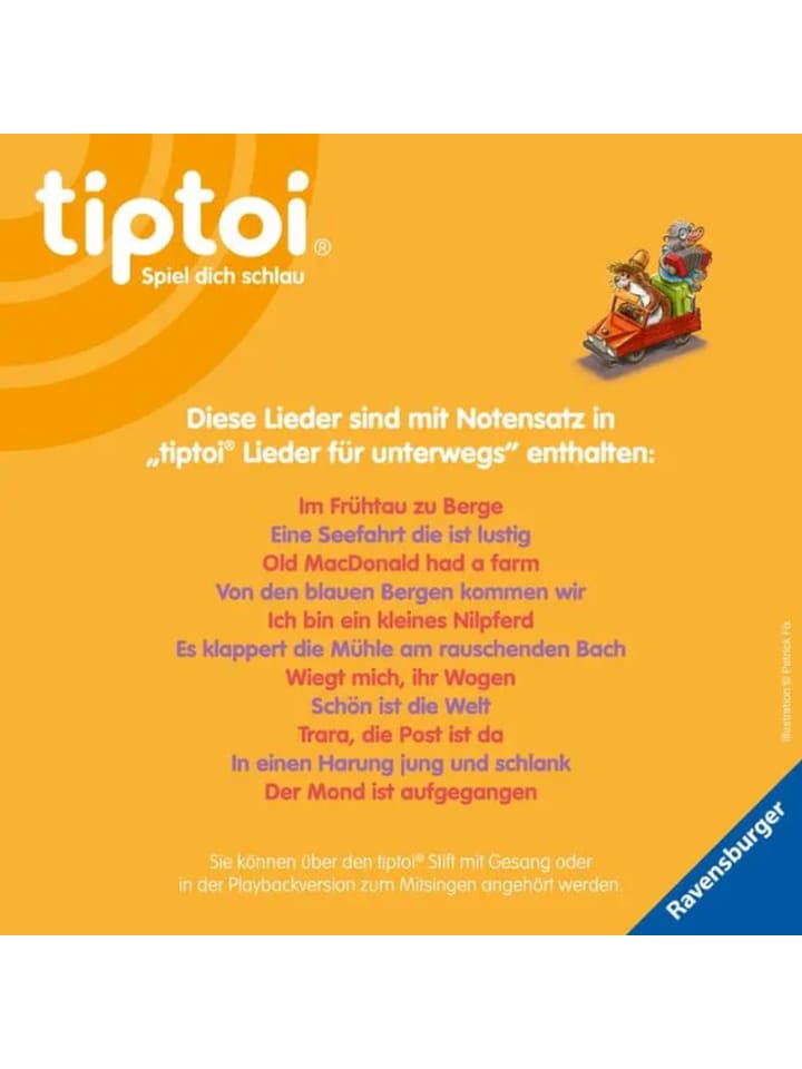 Ravensburger tiptoi® Meine schönsten Lieder für unterwegs günstig kaufen onesize