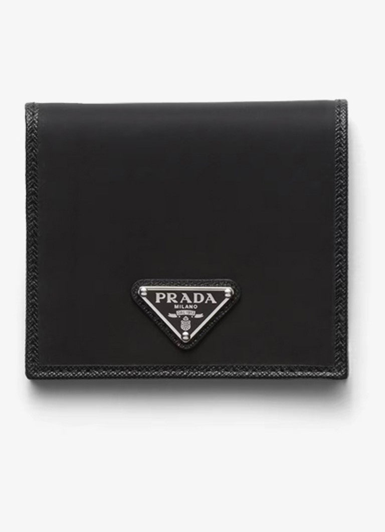Portefeuille Prada Re-Nylon avec détails en cuir