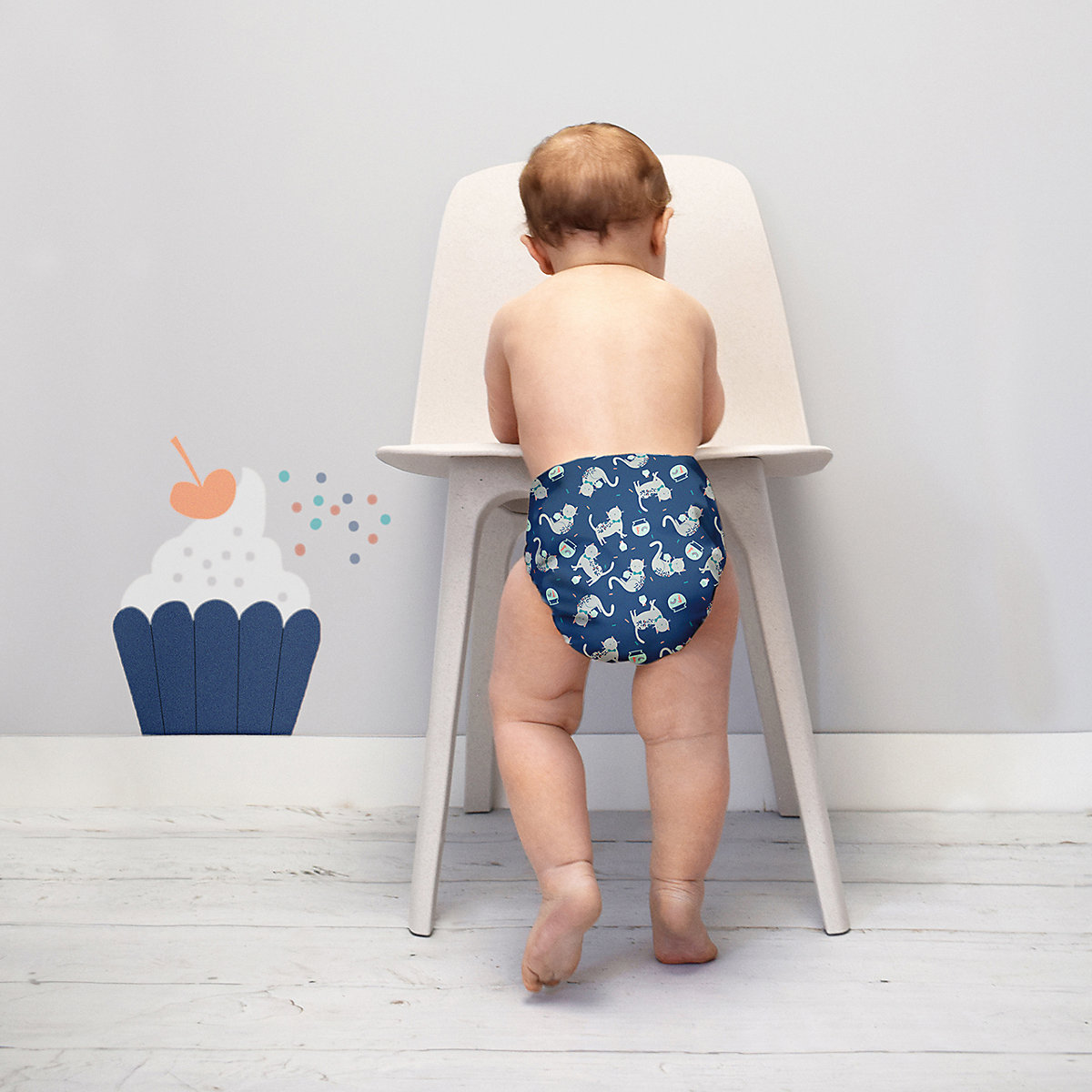 Bambino Mio, miosolo classic All-in-One Stoffwindel, Konfetti Katze