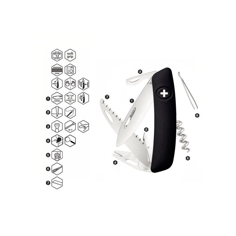 Swiza TT05 Tick Tool Black, Schweizer Taschenmesser made in Swiss
