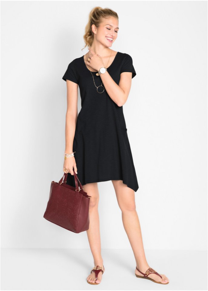 Kurzes Baumwoll-Shirtkleid aus Flammgarn