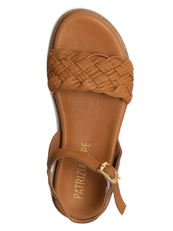 Patrizia Pepe Leder-Sandalen in Hellbraun günstig kaufen