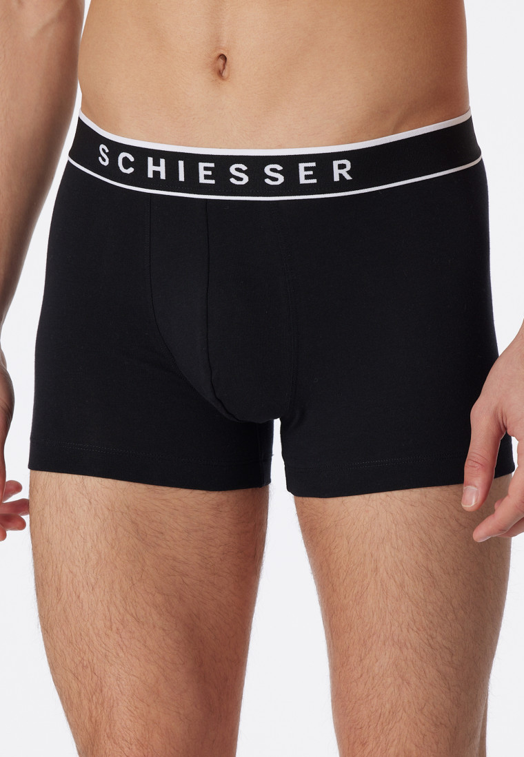 Shorts 3er-Pack Organic Cotton Webgummibund schwarz - 95/5