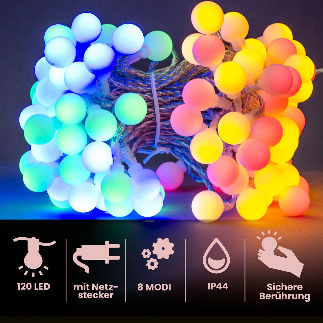 X4-Life X4-LIFE LED Kugeln Lichterkette RGB