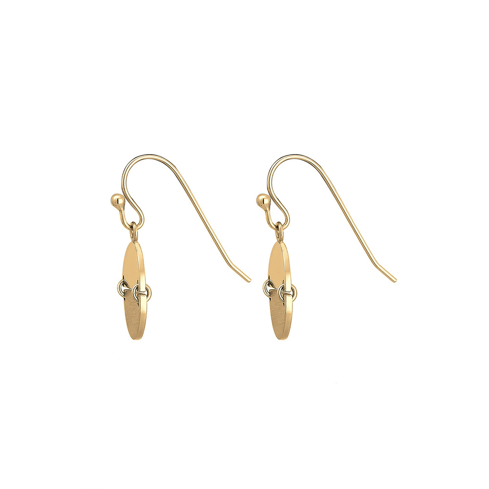 Elli Elli Boucles d'Oreilles Pendante Brossé Cercle Géo Boucles d'oreilles Femme - Pla Boucles d'oreilles