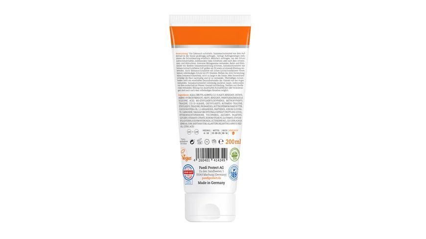 PAEDIPROTECT Familiensonnencreme LSF 50+ 200 ml