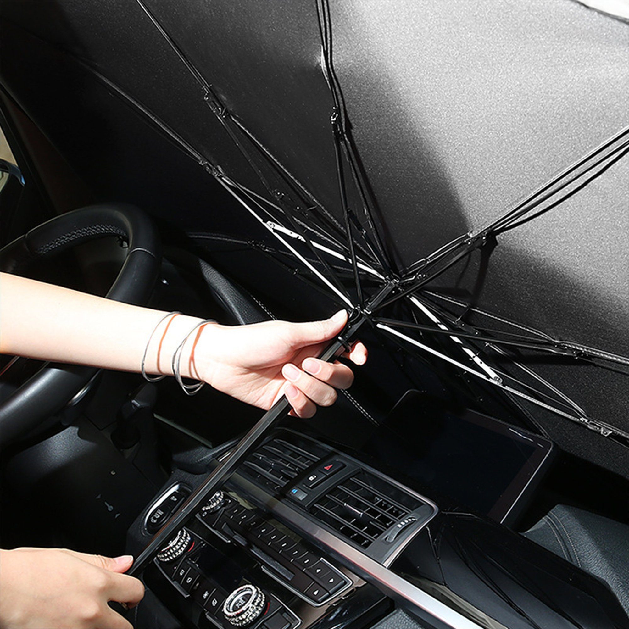 flowgoer Frontscheibenabdeckung SUV-Auto-Windschutzscheiben-Sonnenschutz-Sonnenschirm