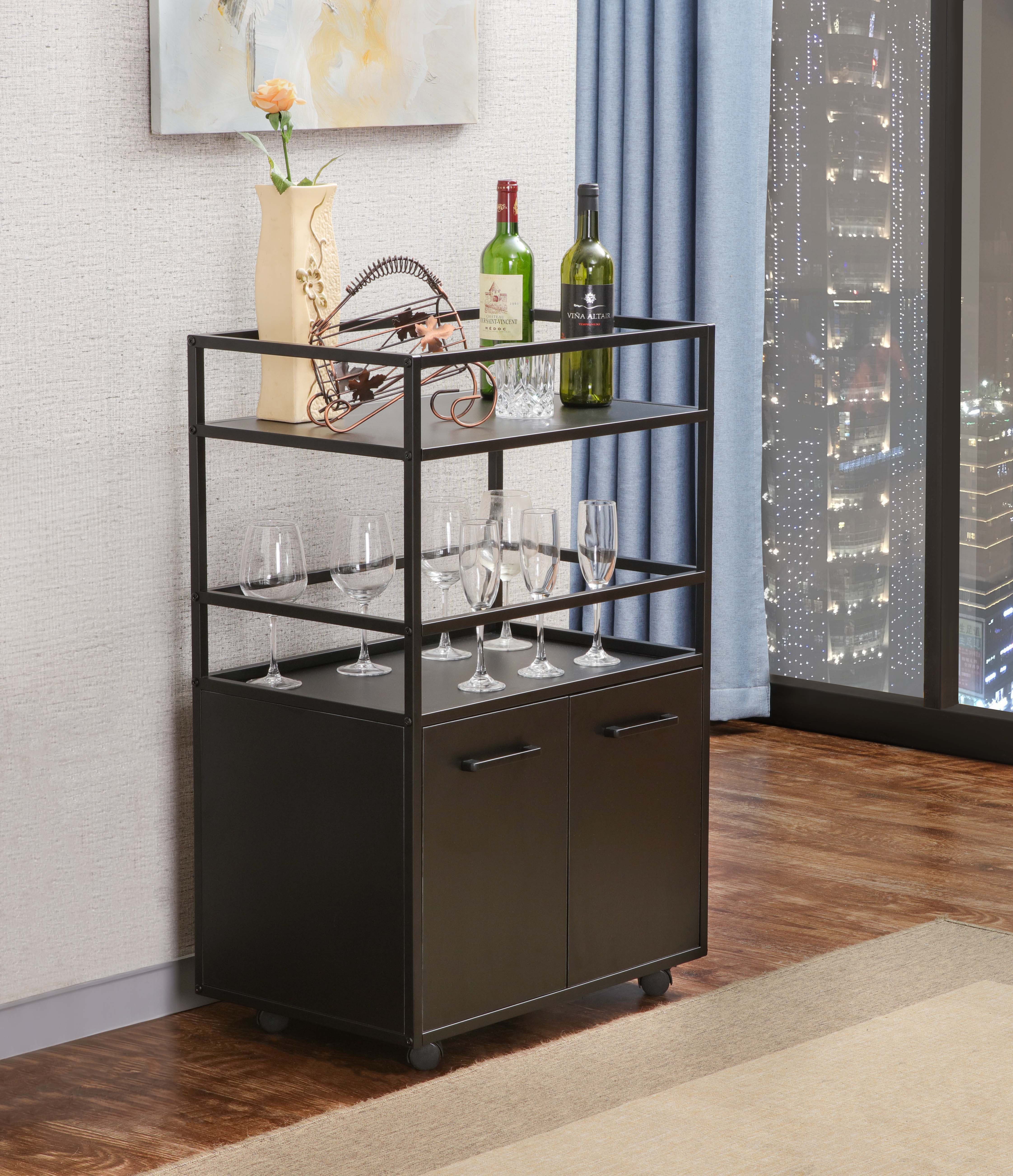 INOSIGN Barschrank Mosaik (1-St) Auf Rollen und mit zwei Einlegeböden