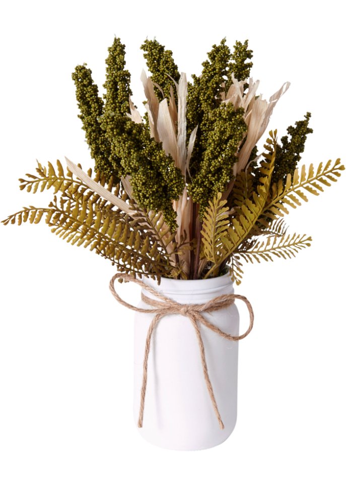 Kunstpflanze Gräser in Vase