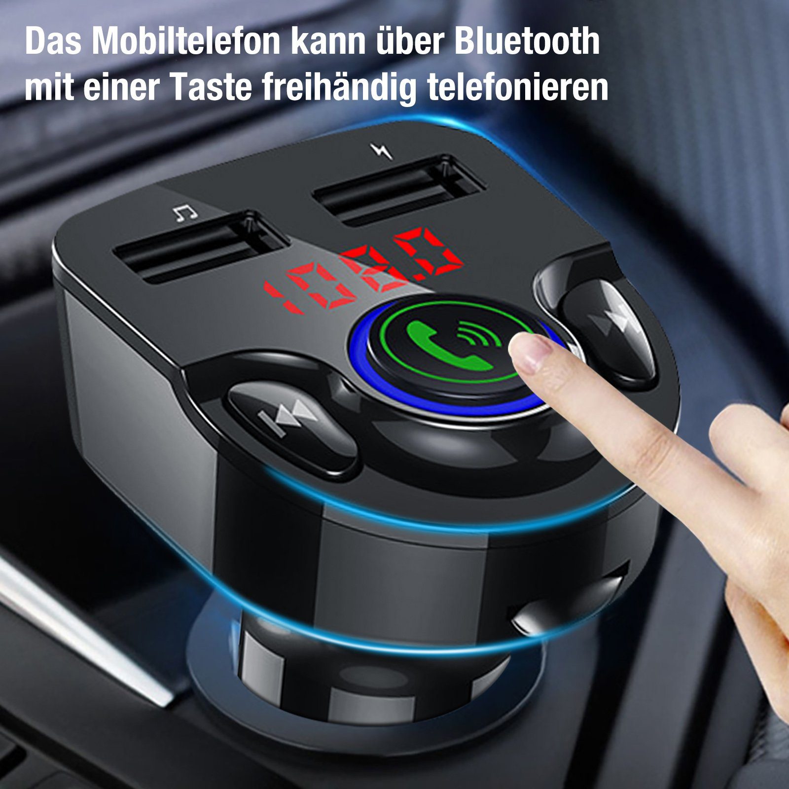 LifeImpree Auto-Adapter, Auto MP3 Player, USB Ladegerät, Kabellose Ladegeräte, FM transmitter