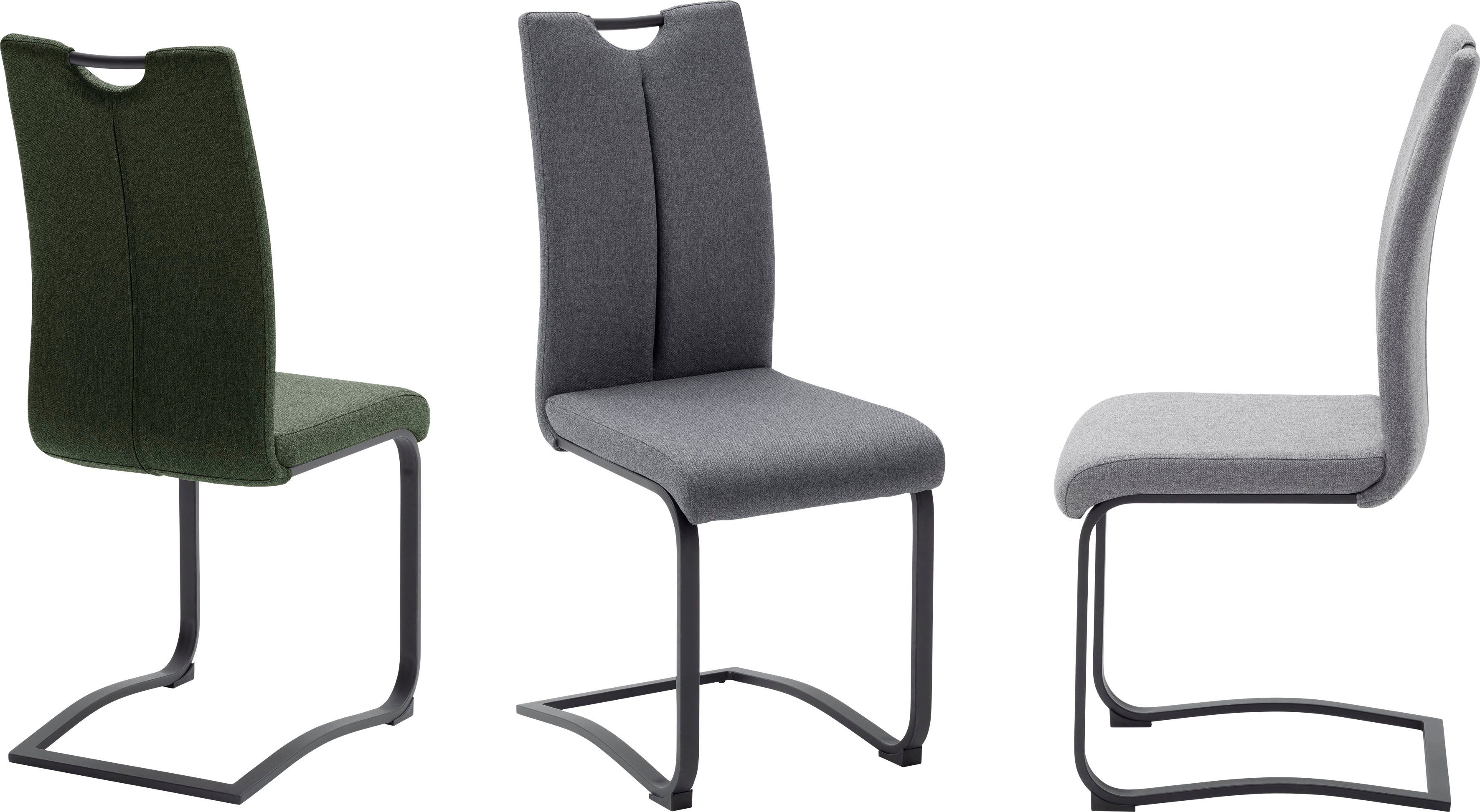 MCA furniture Freischwinger Sambia (Set, 4 St), 4-er Set, Stuhl mit Stoffbezug und Griffloch, belastbar bis 120 kg