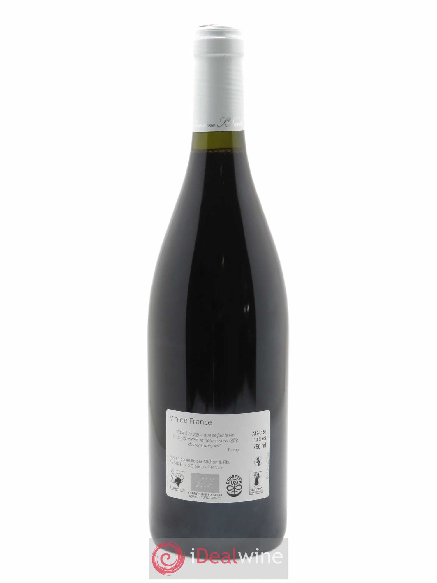 Vin de France Reflet Domaine Saint Nicolas  2019 - Lot de 1 Bouteille