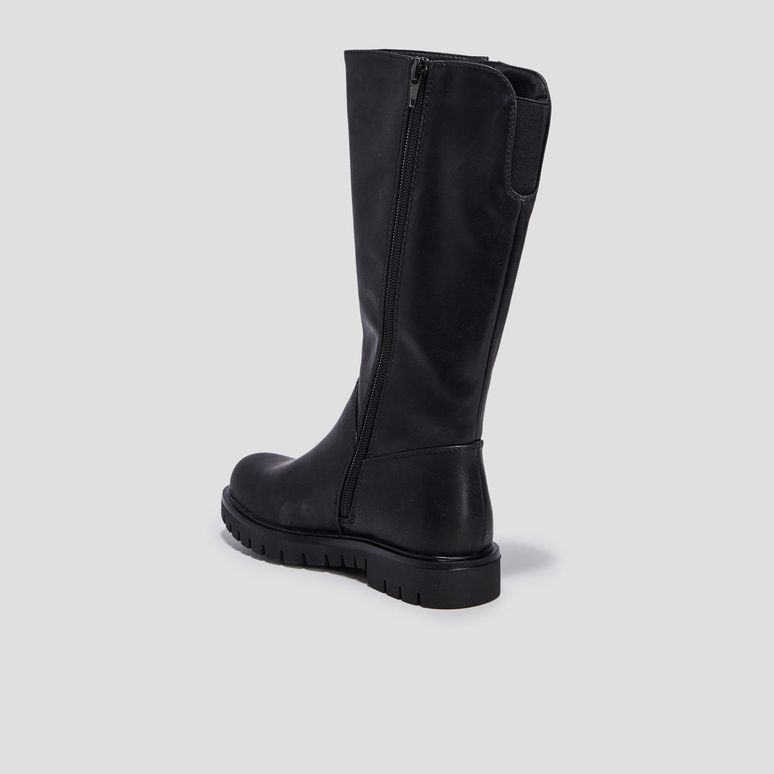 Bottes crantées zippées noir fille | La Halle
