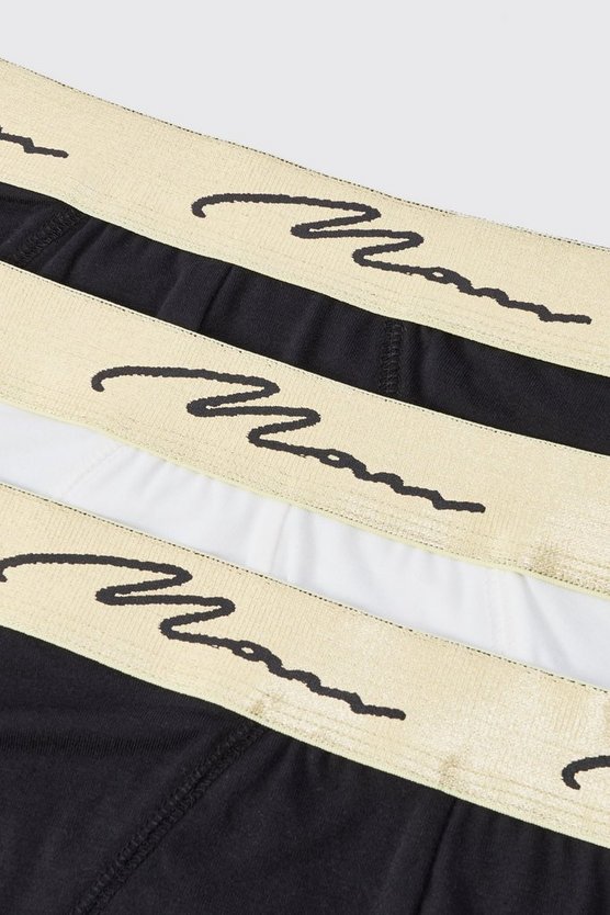 3er-Pack Man Signature Boxershorts mit Gold-Bund