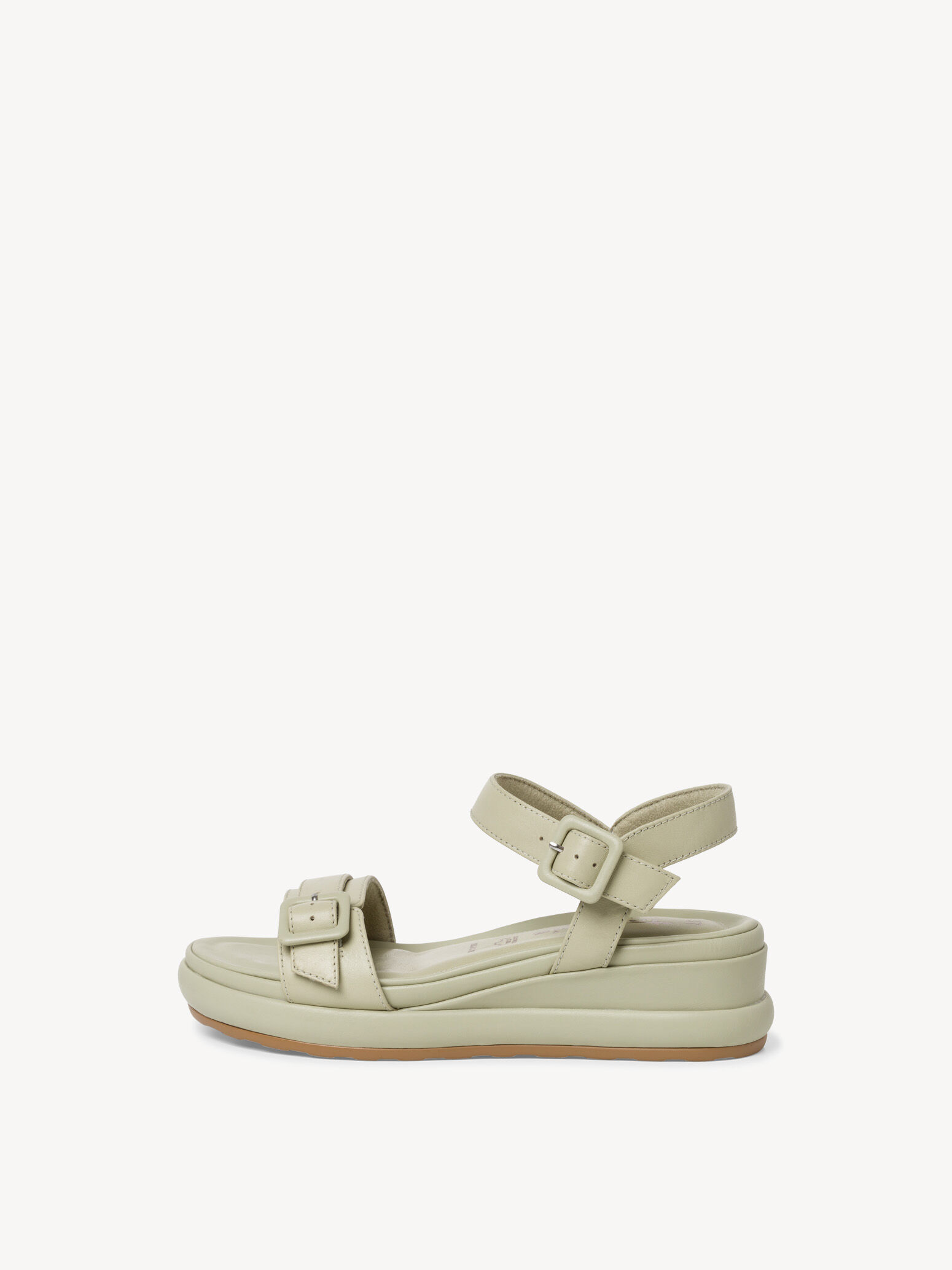 Sandale à talon en cuir - vert