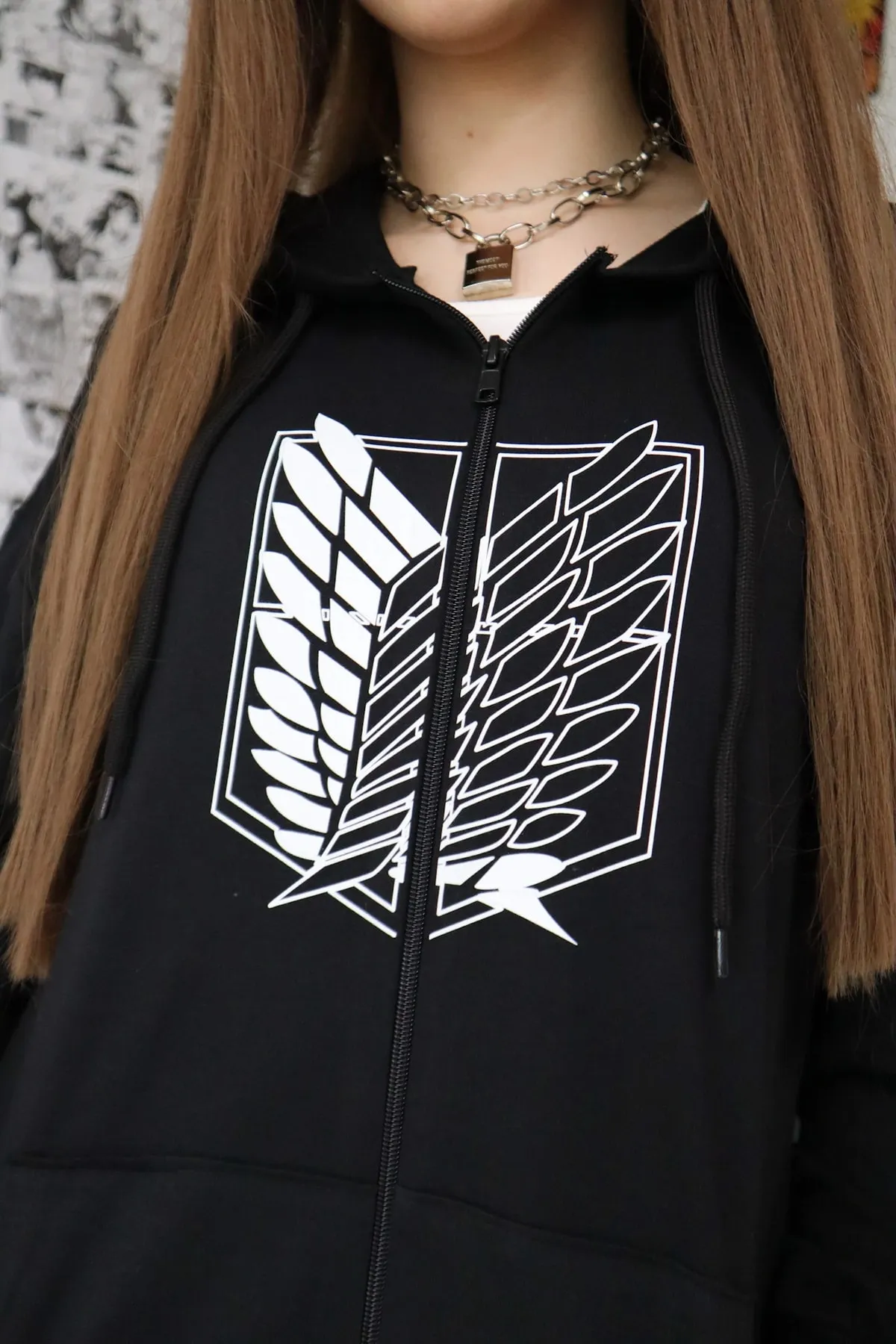 EFBUTİK  Schwarzer Unisex-Cardigan „Attack On Titan“.