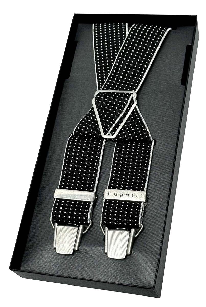 bugatti Hosenträger BUGATTI-Hosenträger 35 mm gepunktet 2-streifig gekreuzt Metallkreuz