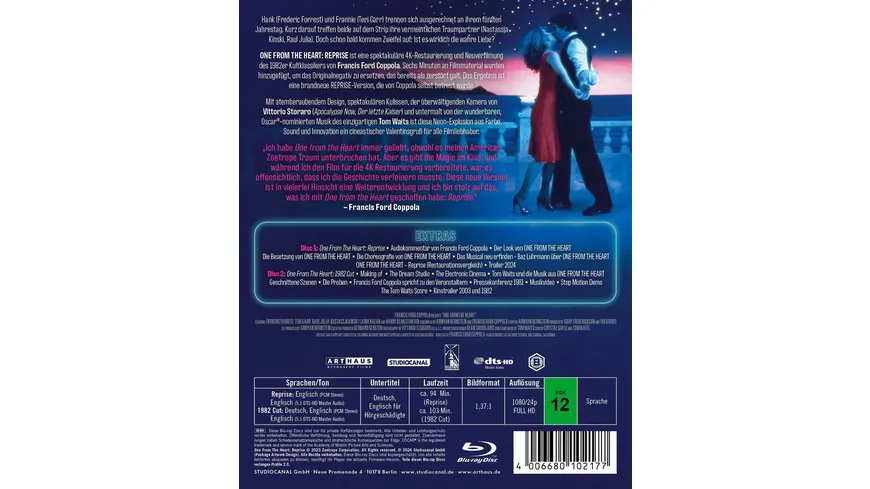 One from the Heart - Reprise - Collector´s Edition  [2 BRs]