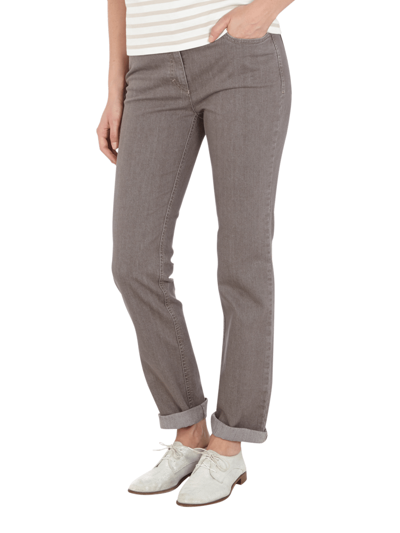 Rinsed Washed Comfort S Fit Jeans Modell CARLA in taupe
