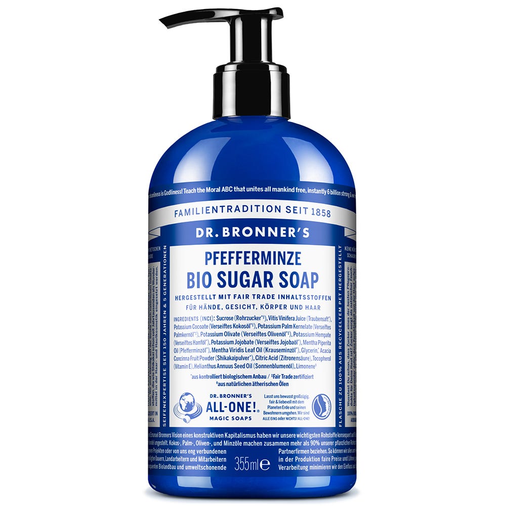 Dr. Bronner's Bio Sugar Soap Pfefferminze 355 ml