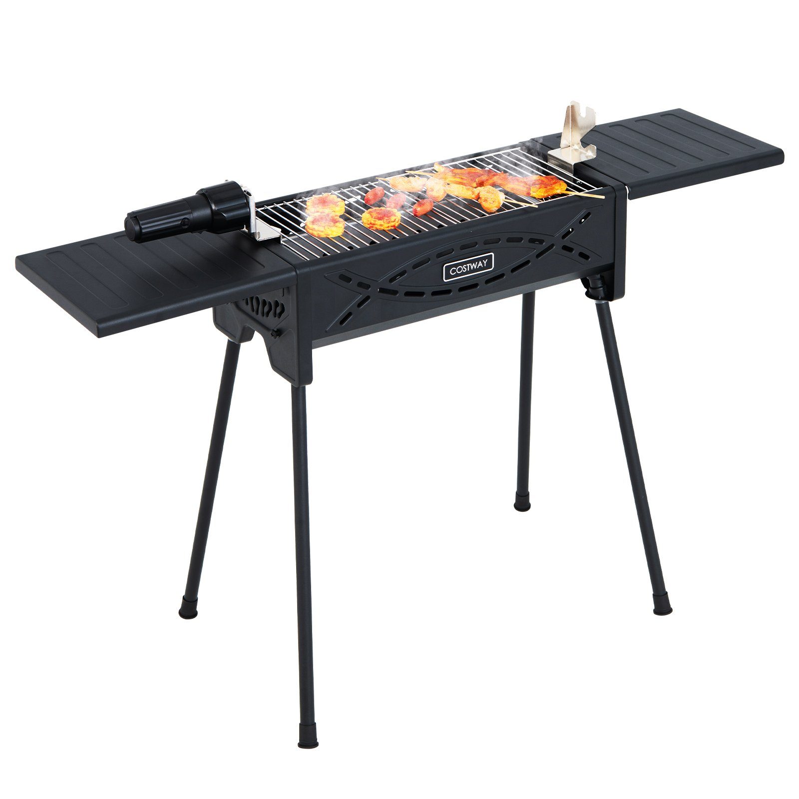 COSTWAY Holzkohlegrill Campinggrill, mit abnehmbaren Beine
