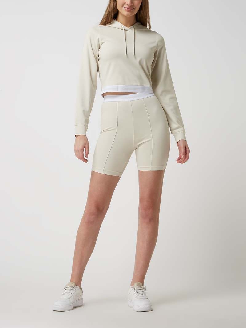 Radlerhose mit Logo-Bund  in offwhite