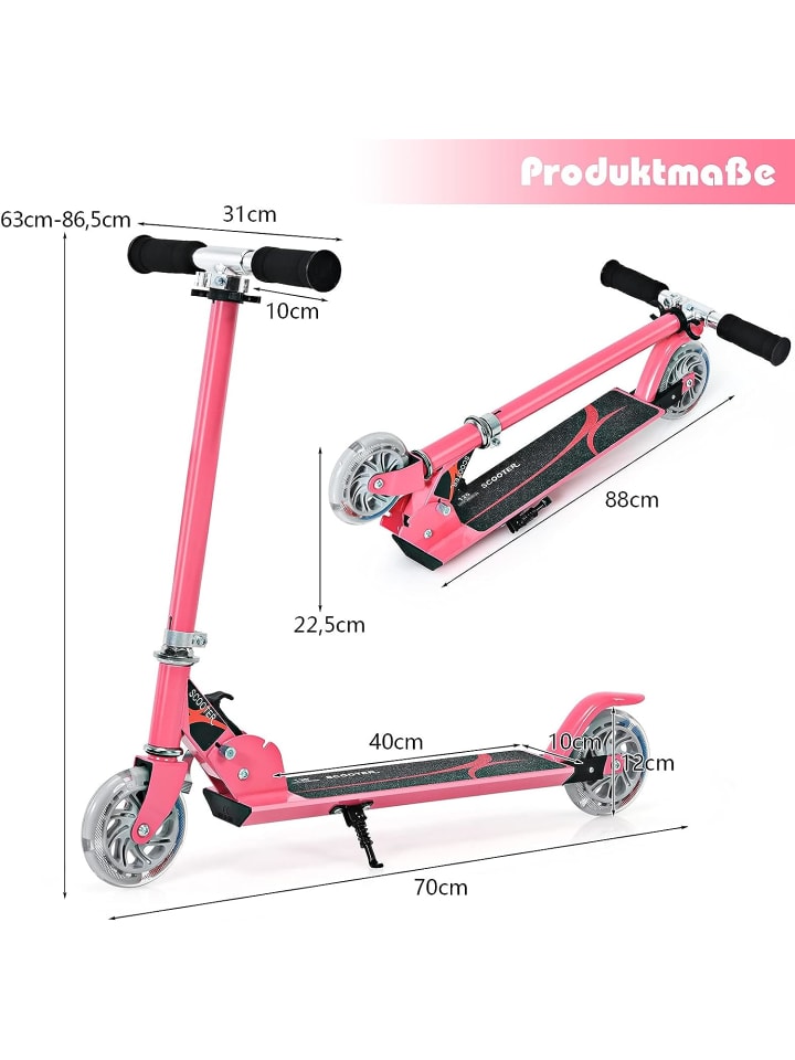 COSTWAY Kinderroller ab 4 Jahre in Rosa günstig kaufen 70 cm