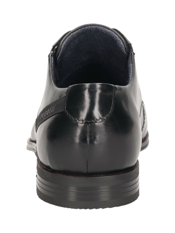 Bugatti Leder-Schnürschuhe in Schwarz günstig kaufen