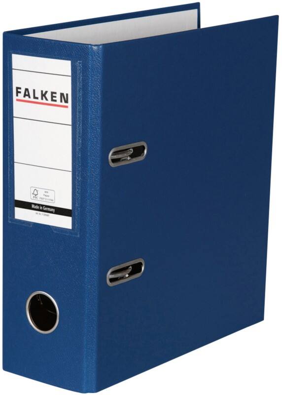 Falken Ordner DIN A5 80 mm Blau 11285681 Pappkarton, PP (Polypropylen) Hochformat