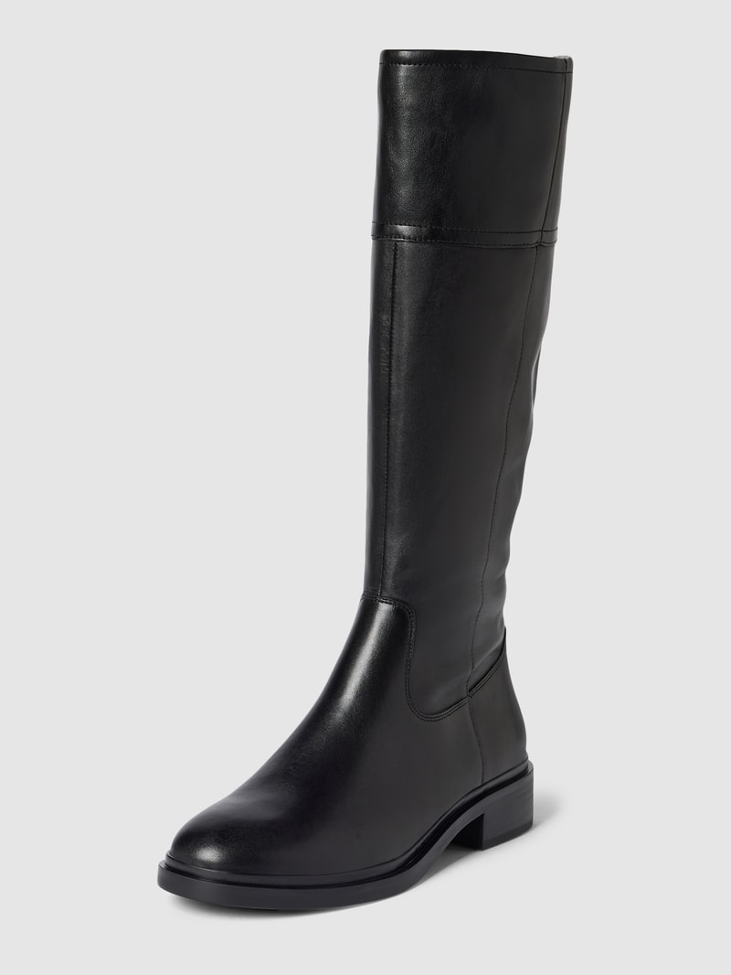 Stiefel aus Leder mit Ziernähten in schwarz