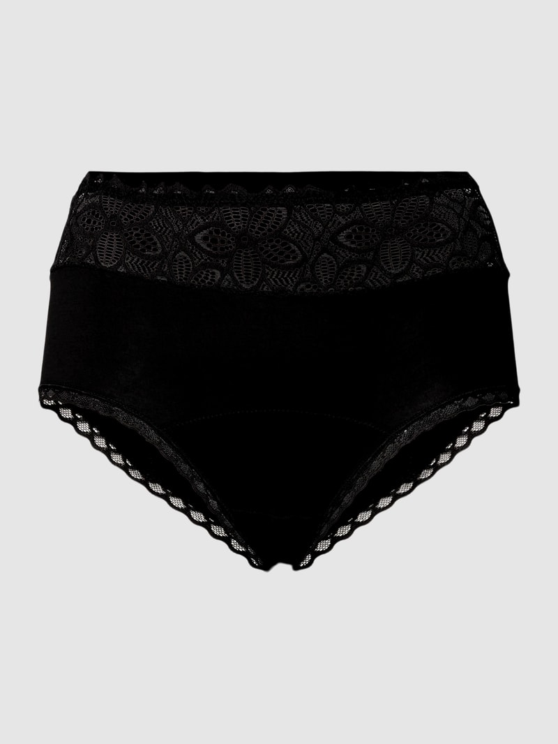 Slip mit Spitzenbesatz Modell 'Deluxe' in schwarz