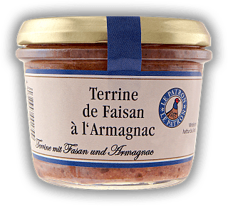 Arnaud/Le Patron Terrine de Faisan à l'Armagnac - Terrine vom Fasan mit Armagnac 180g Arnaud/Le Patron Terrine de Faisan à l'Armagnac - Terrine vom Fasan mit Armagnac 180g  180	 Gramm