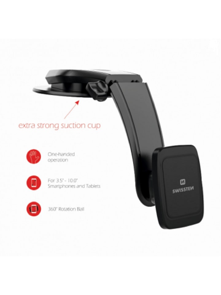 Swissten Premium Magnetischer Auto-Halter Einhandbedienung und stabile Montage in schwarz günstig kaufen 20 cm