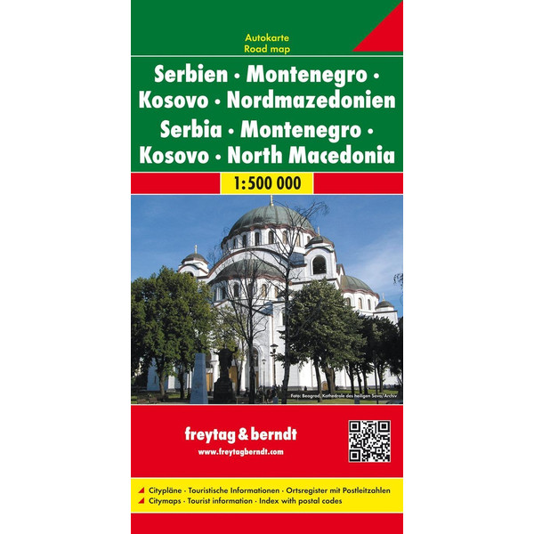 Serbien / Montenegro / Mazedonien 1 : 500 000. Autokarte - Straßenkarte