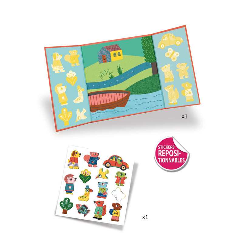 Pochette Stickers épais et repositionnables Les animaux Djeco