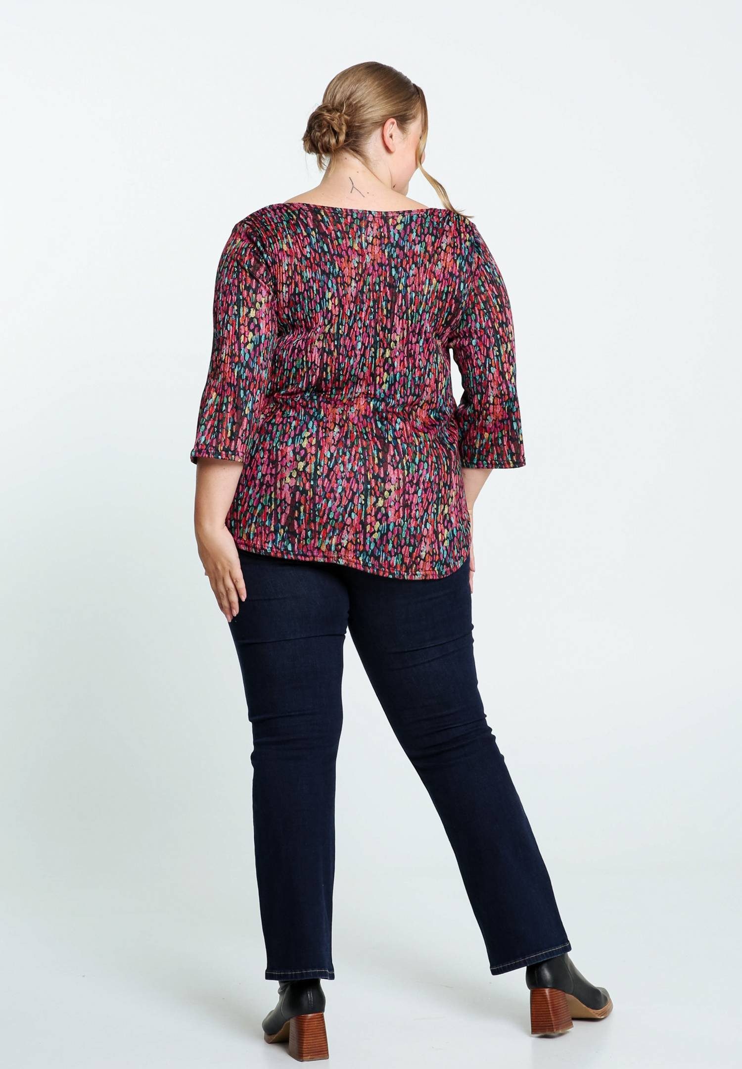 Paprika Tunika Lange Warme Stricktunika Mit Aufdruck