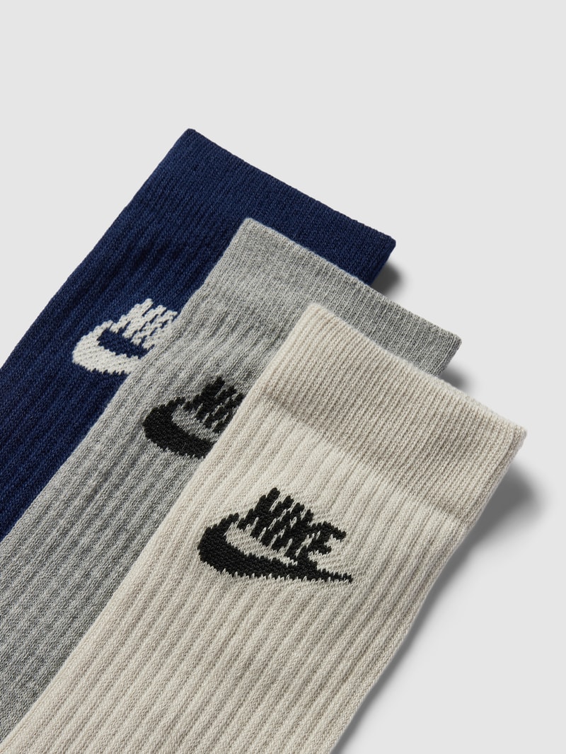 Socken im 3er-Pack in offwhite meliert