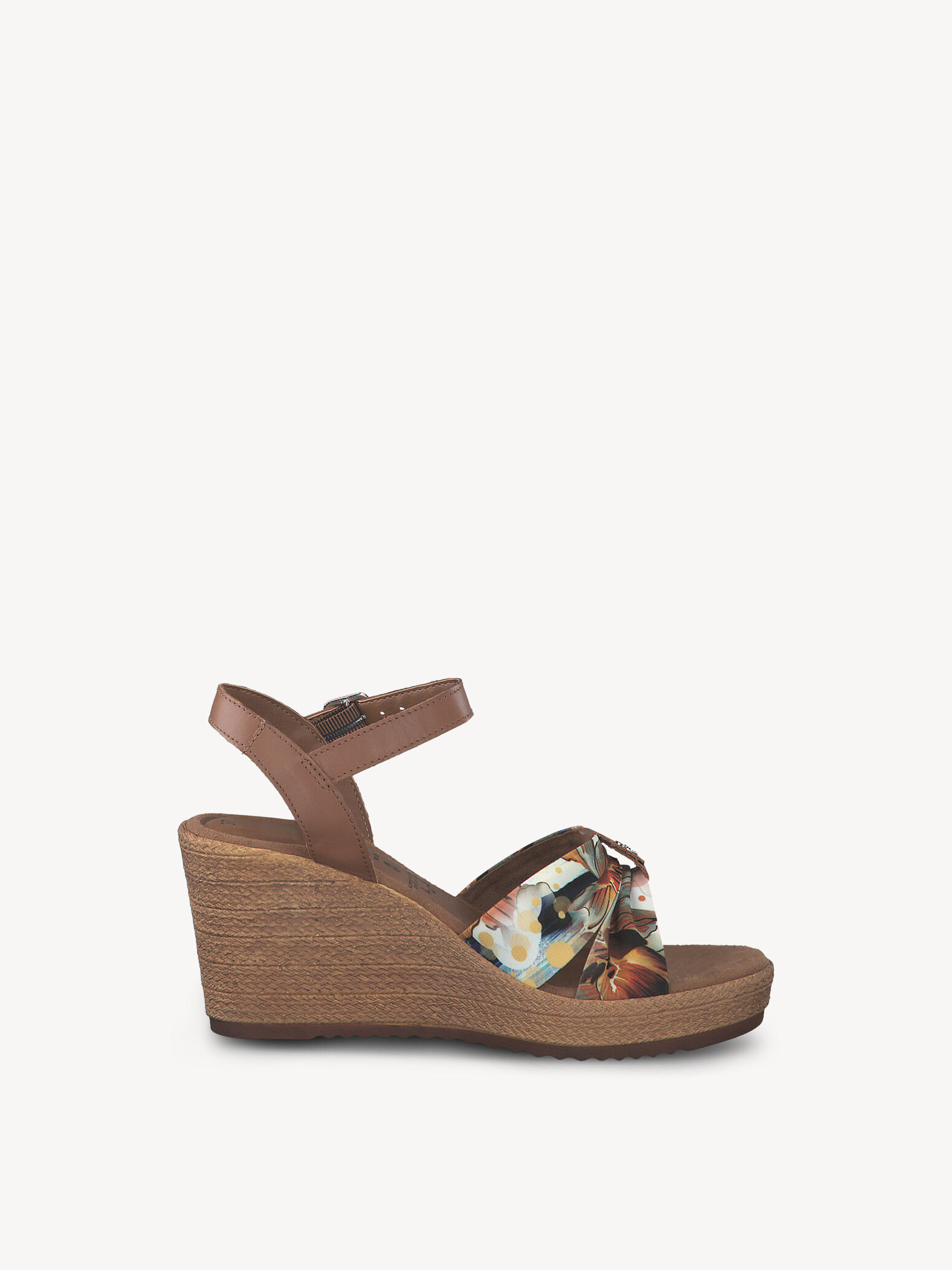 Sandale à talon en cuir - marron